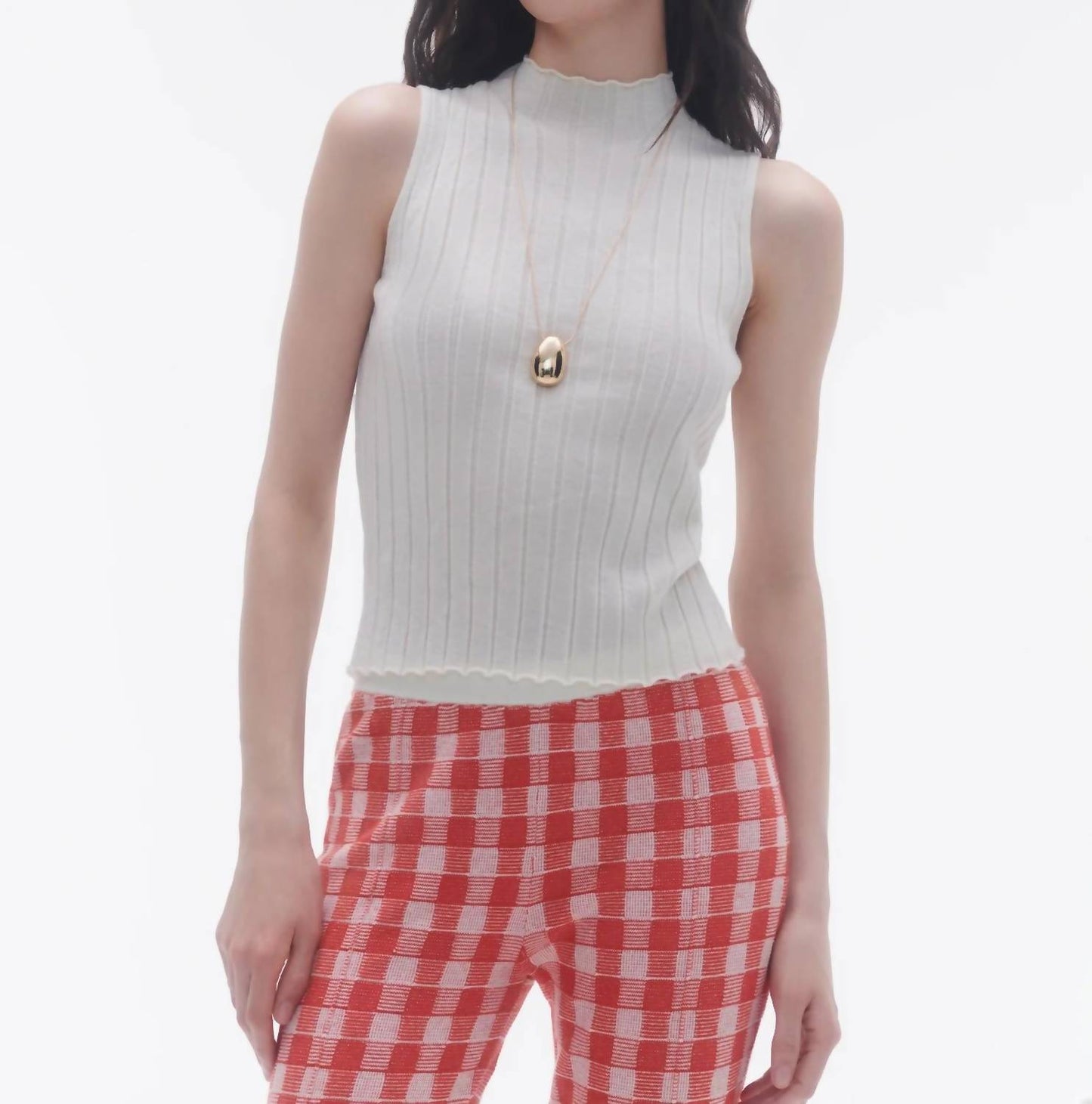 Guest In Residence - Rib Mockneck Shell Top