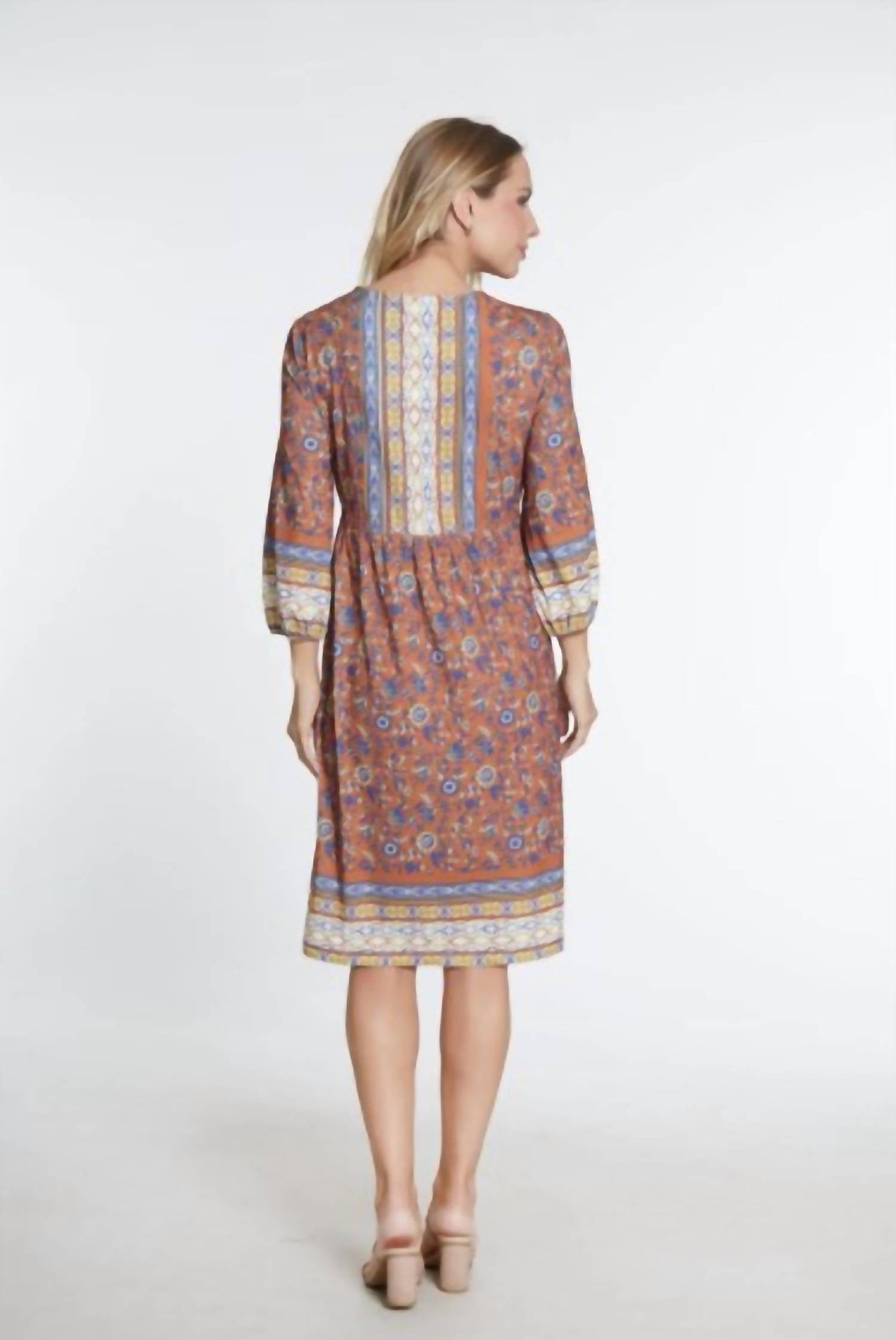 Multiples - 3/4 Sleeve V-Neck Mini Dress