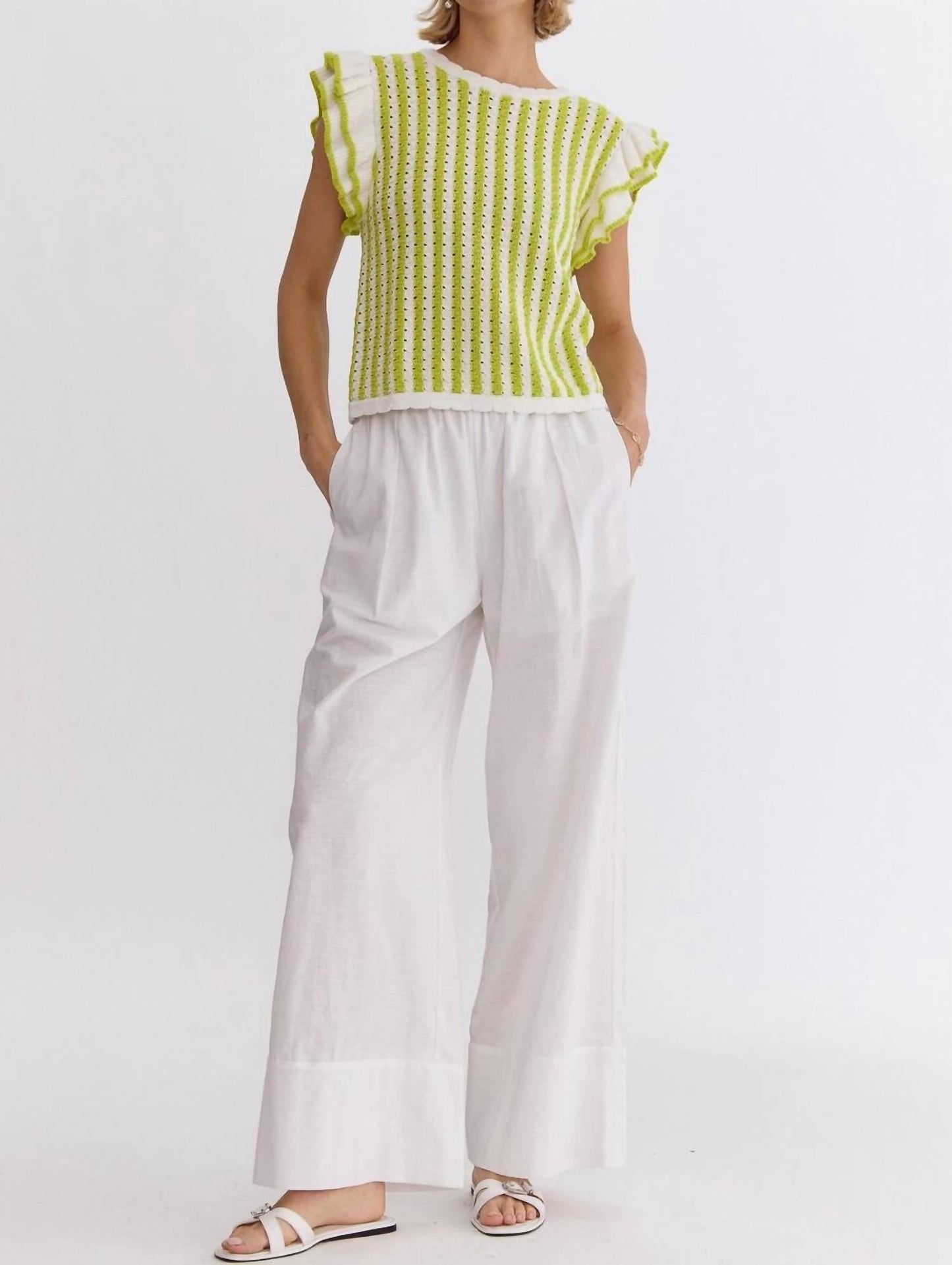 Entro - Striped Knit Top