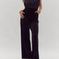 Entro - Strapless Glittery Velvet Romper