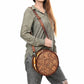American Darling - Women's Canteen Hand Tooled Genuine Leather Western Bag