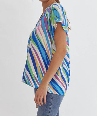 Entro - Tiger V-Neck Top