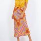 Paparazzi - Satin Watercolor Print Bias Cut Skirt