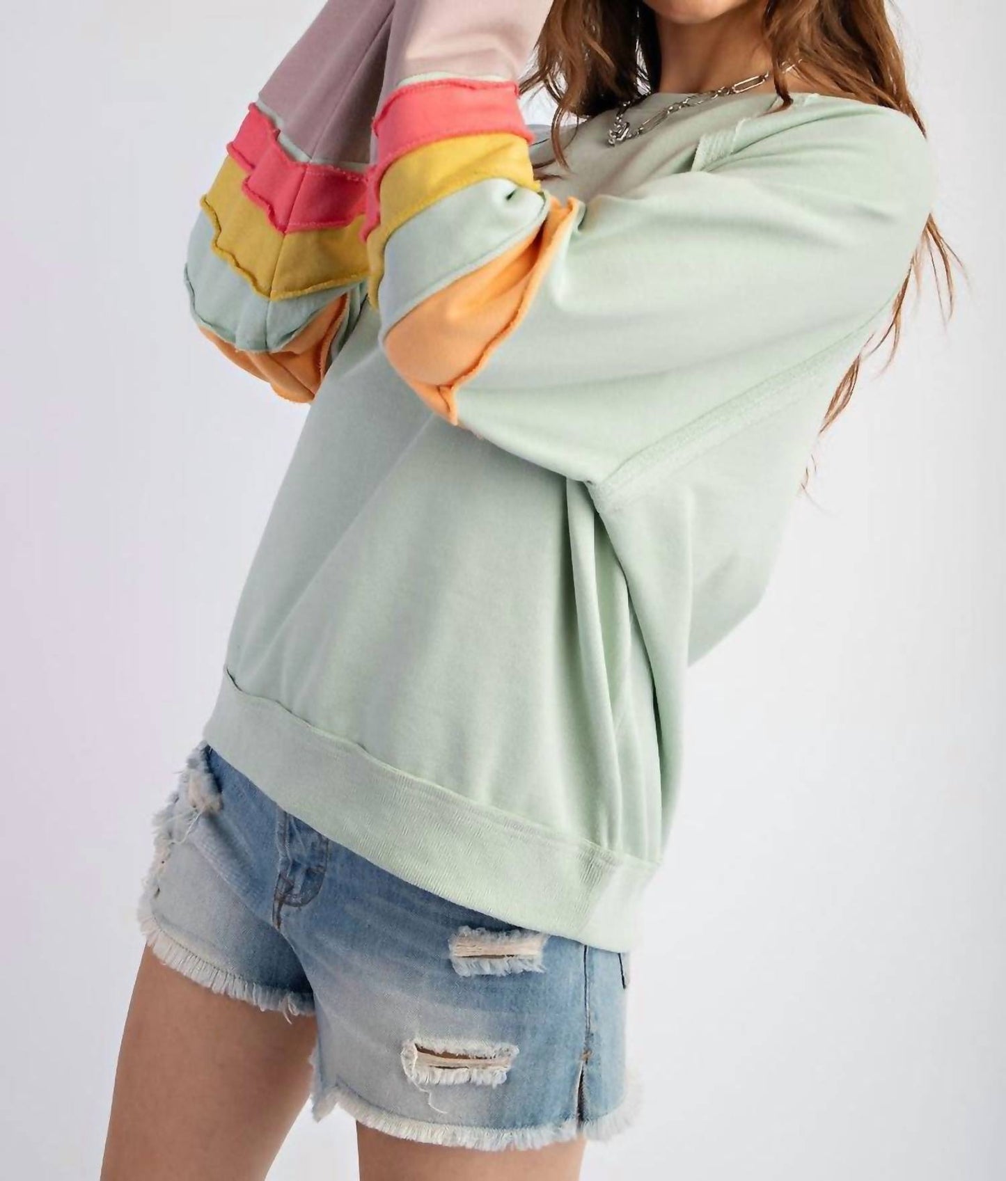 Easel - Rainbow Stripe Sweatshirt