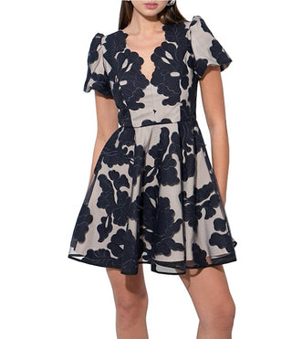 Adelyn Rae - Agnes Puff Sleeve Mini Dress