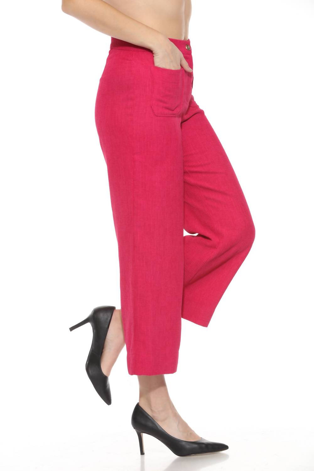 Joseph Ribkoff - Corduroy Cropped Wide Leg Pant