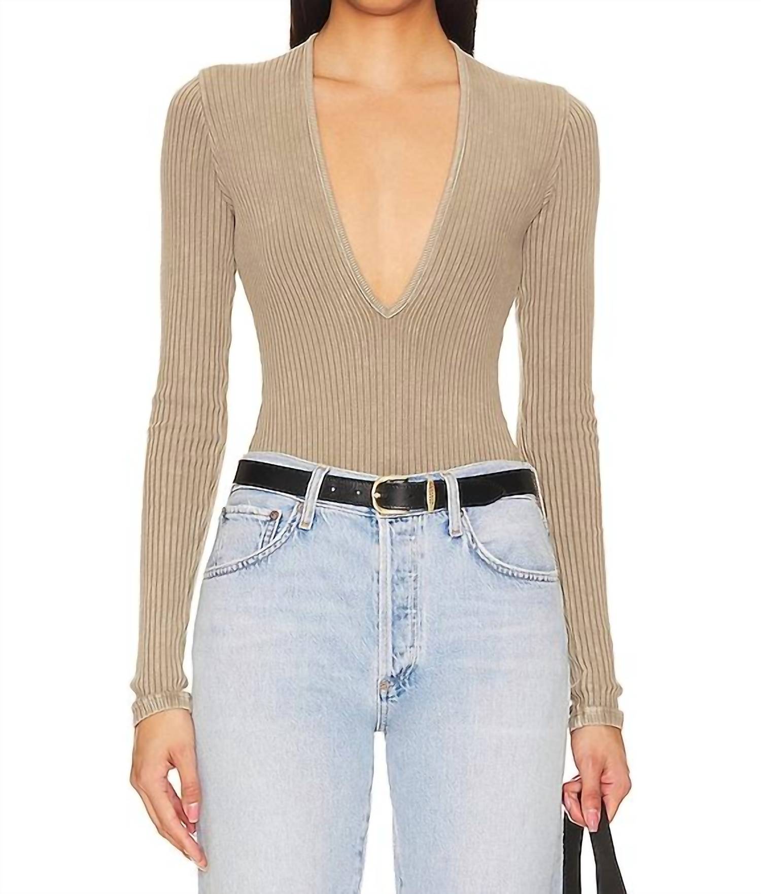 agolde-zena-ribbed-bodysuit