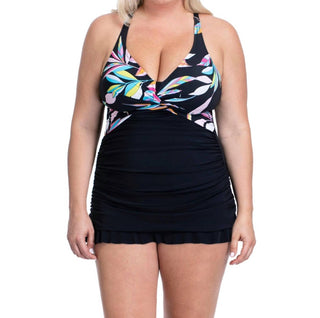 Profile By Gottex - Plus Size Halter Cross Back Underwire Swimdress