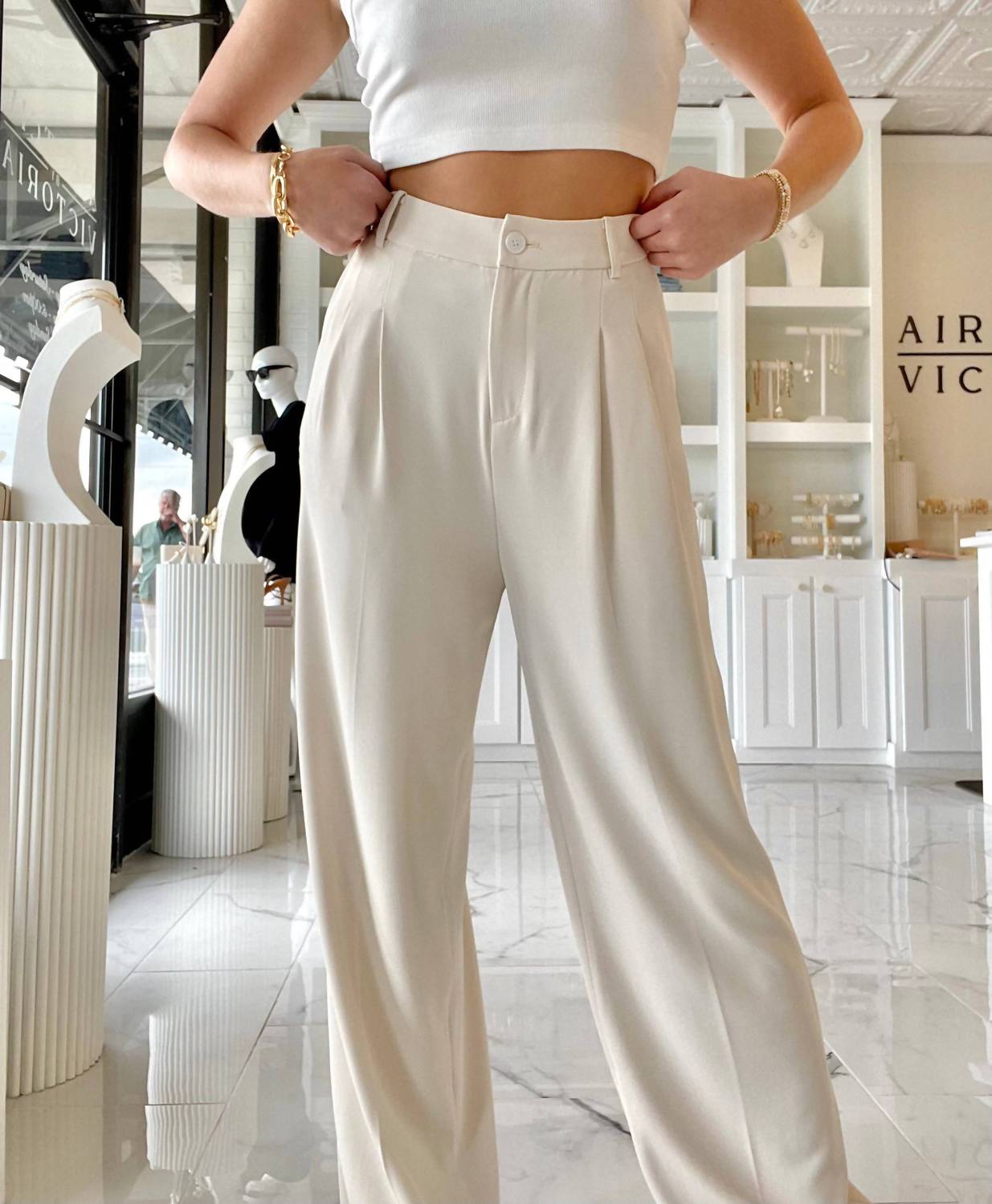 Airotciv By Victoria - High Rise Wide Leg Trouser