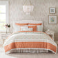 9 Piece Cotton Percale Comforter Set Coral Queen