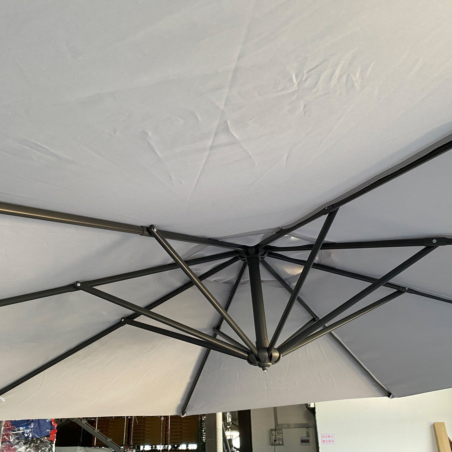 10 ft Offset Cantilever Patio Umbrella with Crank Gray
