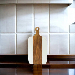 Creative Gifts International - Marble and Acacia Wood Center Handled Board