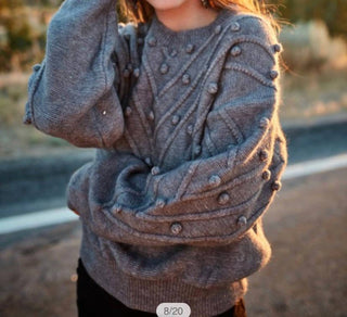 &Merci - Pom Pom V Style Sweater