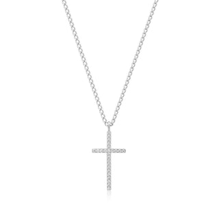 Eklexic - Women's Cz Cross Pendant Necklace