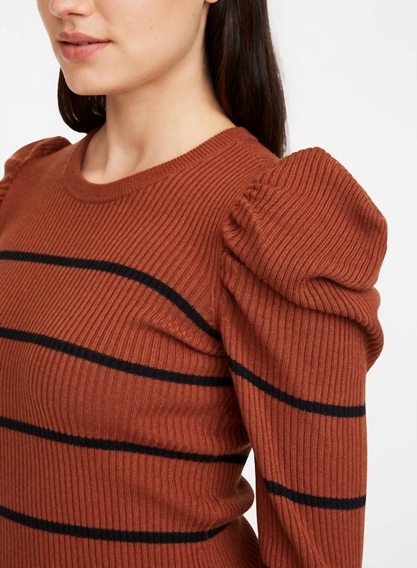 7 For All Mankind - Long Sleeve Puff Shoulder Crewneck