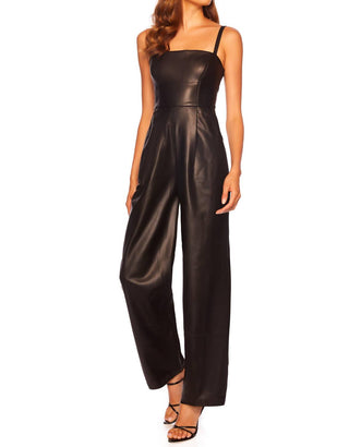 Susana Monaco - Faux Leather Squareneck Tank Jumpsuit