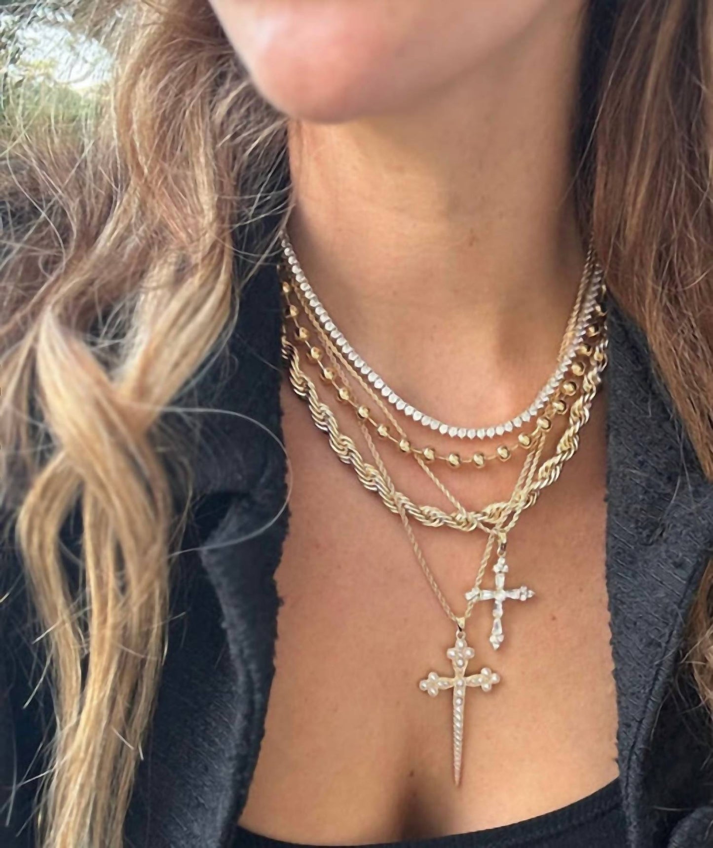 Joy Dravecky - Women's Naples 3 Prong Tennis Necklace