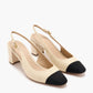 Veronica Beard - Women's Cecile Leather Cap-toe Slingback Pump Sandal
