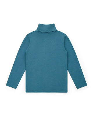 Bonton - Kid's Organic Cotton Ribbed Turtle Neck Sweatshirt