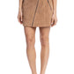 BLANKNYC Zip Suede Miniskirt in Caffe Latte, Size 27