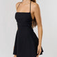 Blue Blush - Bailey Lace Up Back Mini Dress
