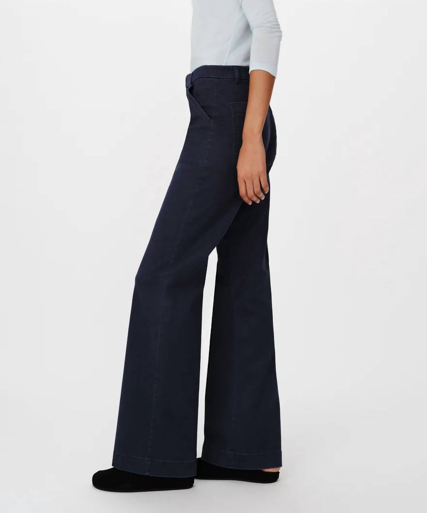 Atm - Cotton Twill Flare Leg Pant
