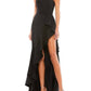 Ieena For Mac Duggal - Women's One Shoulder High Slit Ruffle Gown Dress