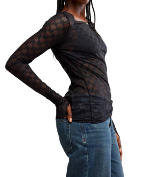 Free People - From Me To You Bow Pattern Lace Top