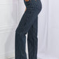 Judy Blue - High Waist Tummy Control Striped Straight Trouser Jeans