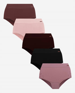 Danskin - Women's 5-pack Crochet Seamless Hipster Underwear