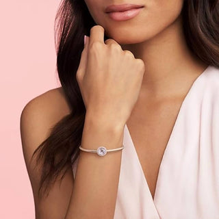 Pandora - Women's Rose Radiant Hearts Charm With Lavender Zirconia