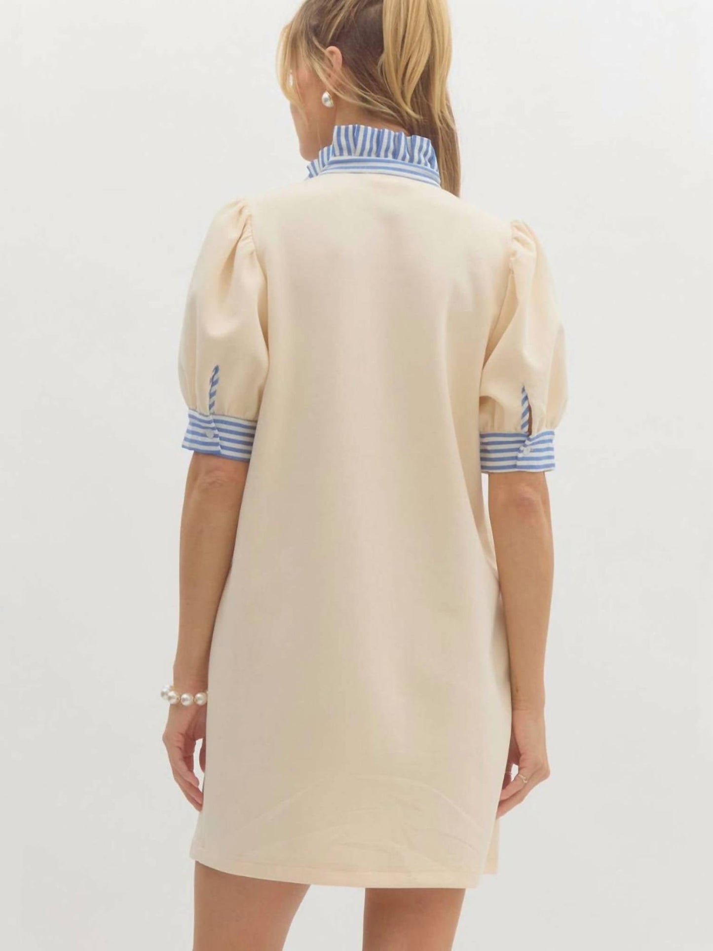 Entro - Ruffle Collared Mini Dress