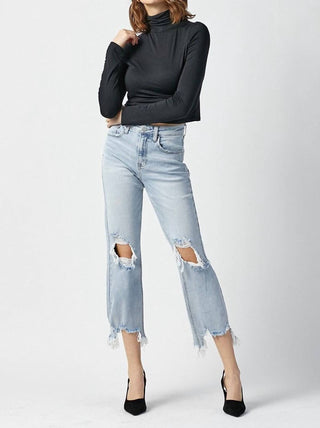 Risen - Rosa High Rise Straight Crop Jeans