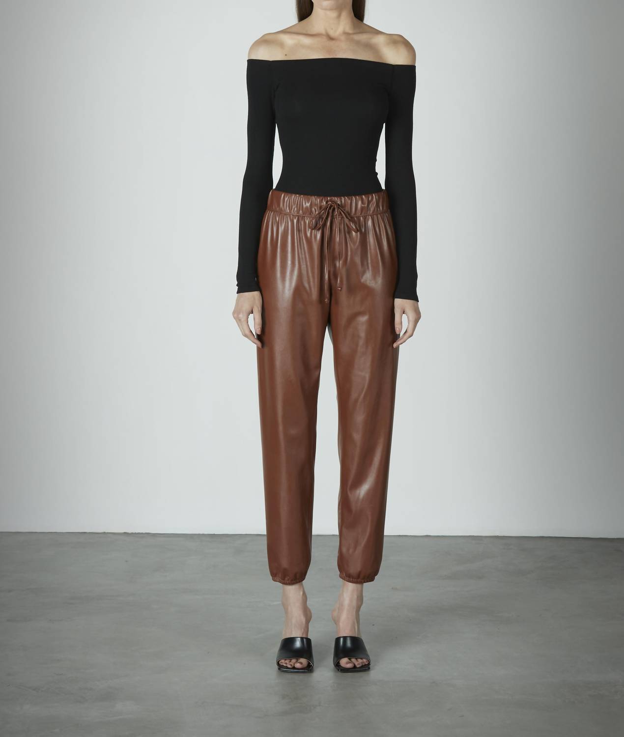 Enza Costa - Silk Rib Off Shoulder Long Sleeve Top