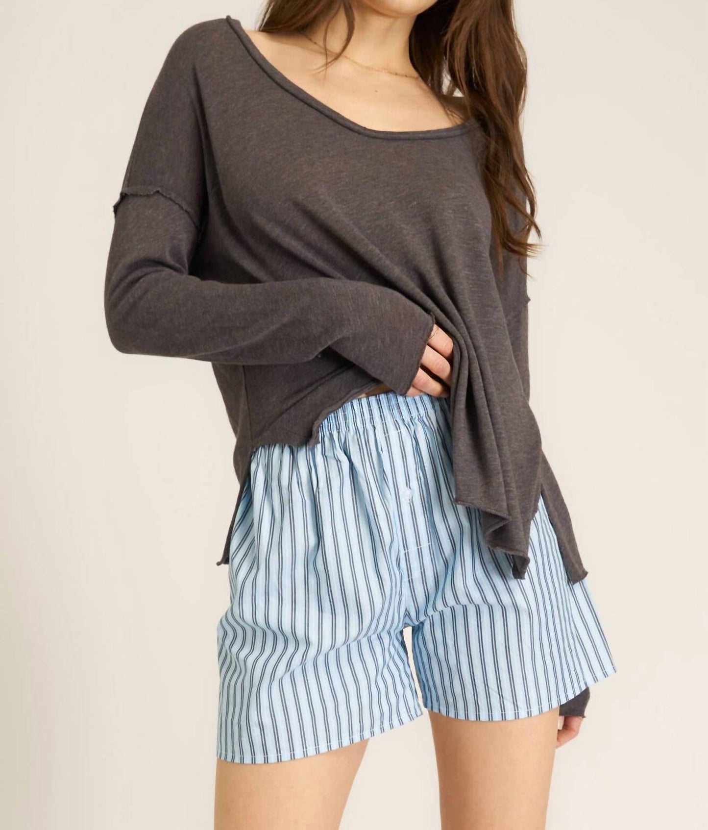 Project Social T - Mae Textured V-neck Long Sleeve Top