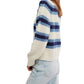 Free People - Frankie Cable Striped Pullover Sweater