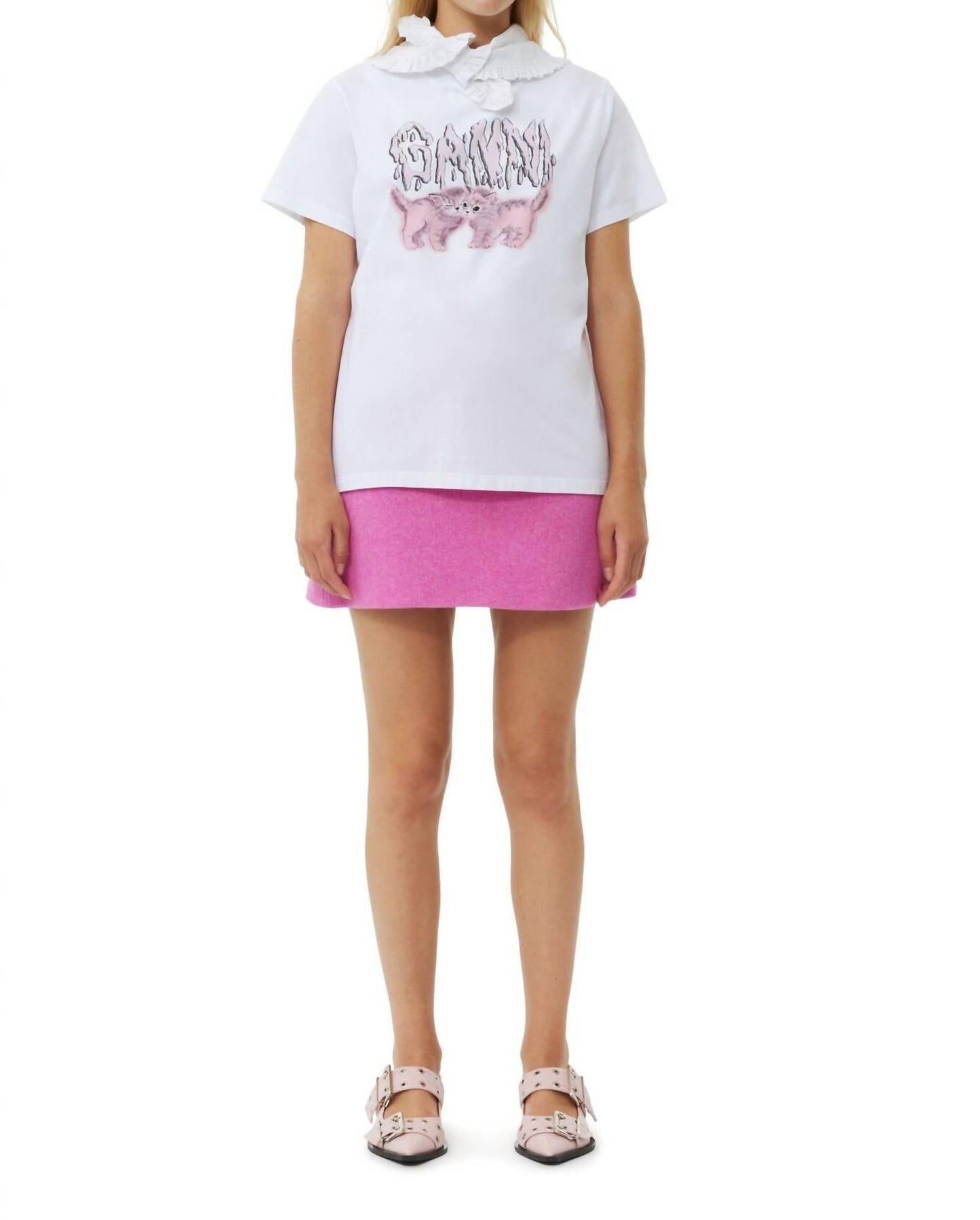 Ganni - Basic Jersey Cats Relaxed T-Shirt