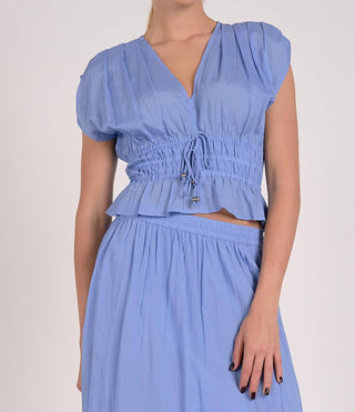 Elan - V-neck Rufle Top