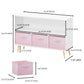 Bookcase With Collapsible Drawers, Book Display Organizer