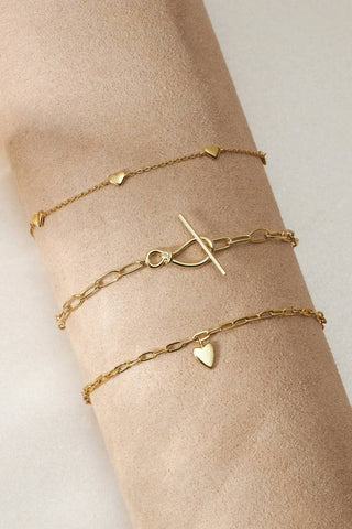 Eklexic - Women's Knot Toggle Paperclip Chain Bracelet
