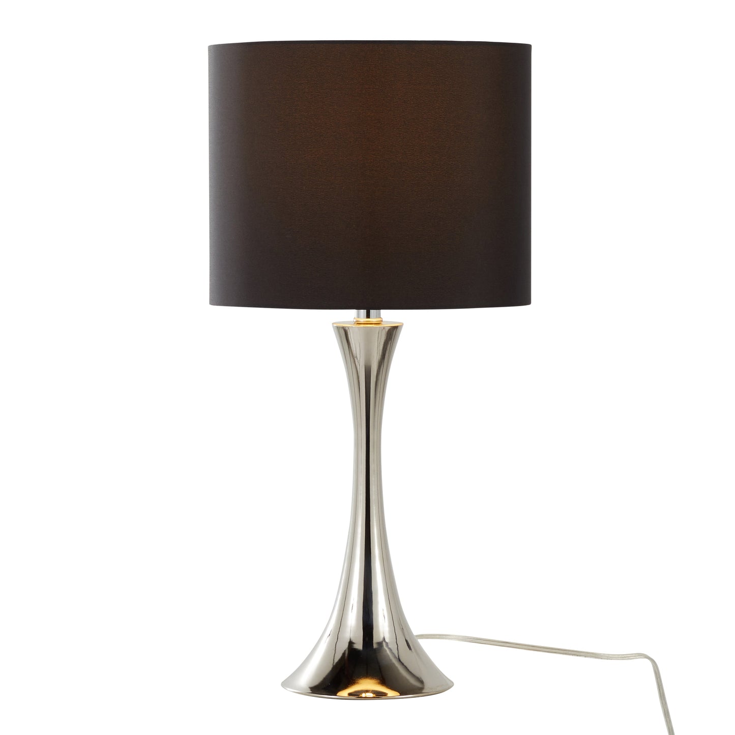 Lenuxe 24-Inch Contemporary Metal Table Lamp Set in Polished Nickel