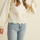 &Merci - Scallop Hem Embroidered Sweater