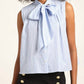 Derek Lam 10 Crosby - LUREX STRIPE TIE NECK TOP