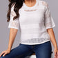 Angel Apparel - Crochet 3/4 Sleeve Top