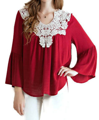 Entro - Bell Sleeve Crochet Top