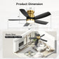 Flush Mount Ceiling Fan with LED Light and Remote Control