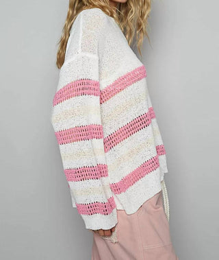 Pol - Stripe Lightweight Sweater Top