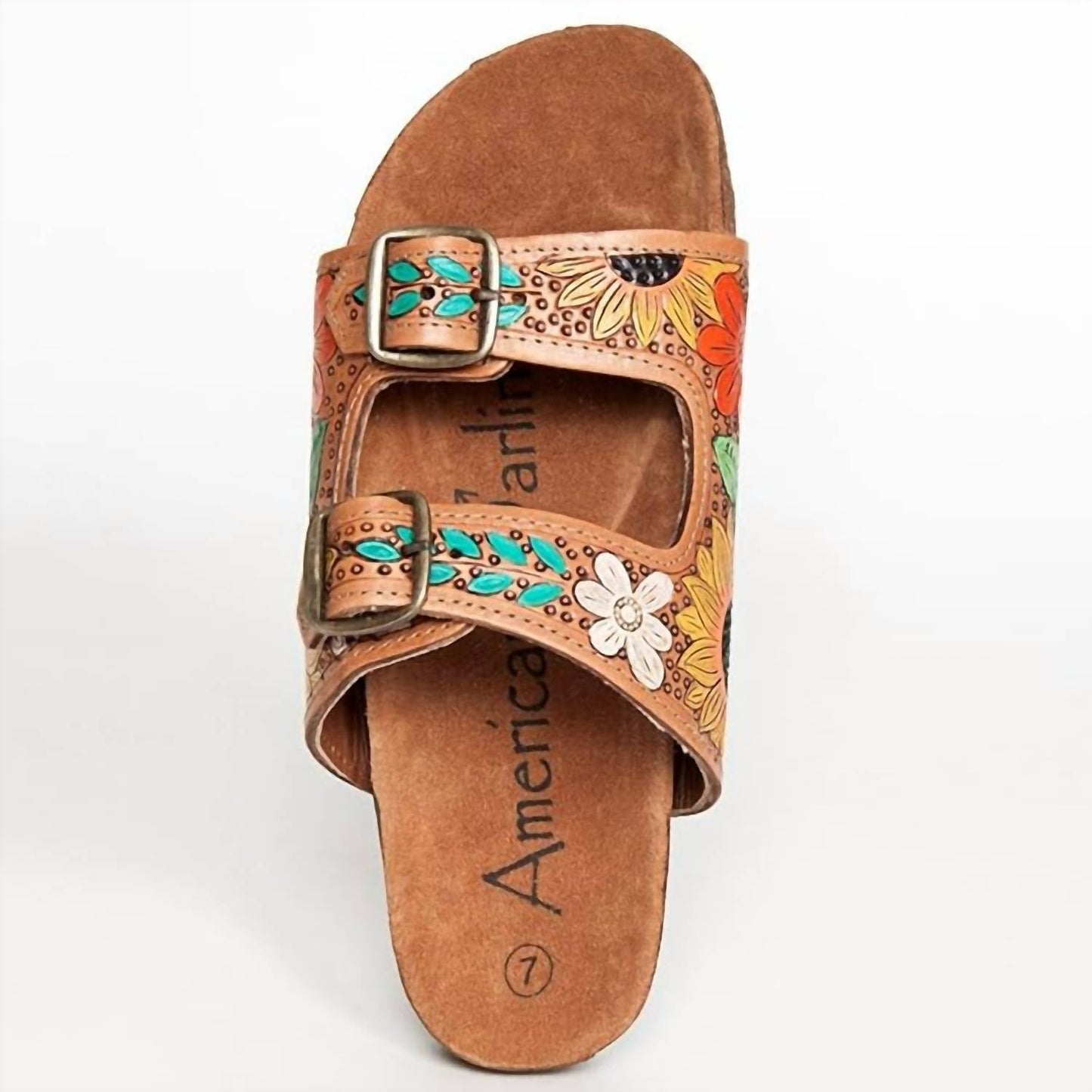 American Darling - Women's Carved Genuine Leather Sandal