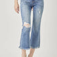 Risen - High Waist Distressed Cropped Bootcut Jeans