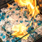 24" Propane Gas Fire Pit Table with Tile Tabletop and Wicker Base